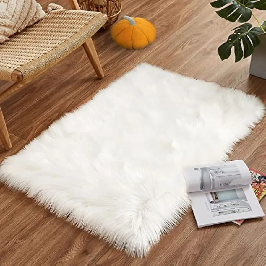 Faux Fur Rug Throw Small White 2x3 Sheepskin Rug Fluffy Washable for Bedroom Dorm Bedside Luxury Room Decor Rectangle
Faux Fur Rug Throw Small White 2x3 Sheepskin Rug Fluffy Washable for Bedroom Dorm Bedside Luxury Room Decor Rectangle