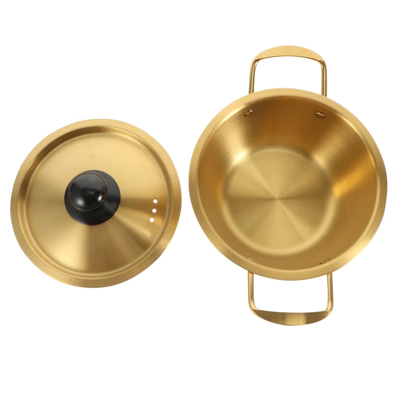 1 set Stainless Steel Instant Noodle Pot 18cm Golden Double Handle Small Soup Hot Pot Cooking Ramen Pan Seafood Pasta
1 set Stainless Steel Instant Noodle Pot 18cm Golden Double Handle Small Soup Hot Pot Cooking Ramen Pan Seafood Pasta