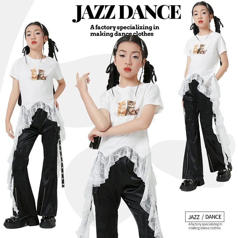 Children Hip Hop Dance Costumes For Girls Girls Lace Ribbon Patchwork Top Flared Pants Suit Jazz Performance Clothes DQS19312
Children Hip Hop Dance Costumes For Girls Girls Lace Ribbon Patchwork Top Flared Pants Suit Jazz Performance Clothes DQS19312