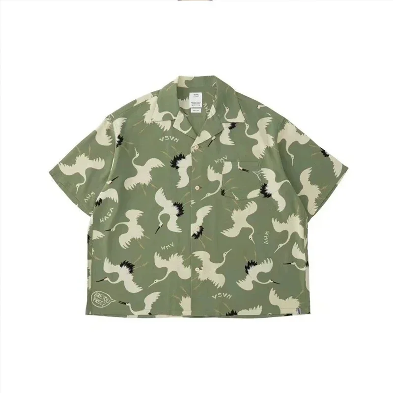 VISVIM Beach Crane Printed Summer Breathable Outdoor Retro Hawaiian Full Print Short Sleeve Shirt
VISVIM Beach Crane Printed Summer Breathable Outdoor Retro Hawaiian Full Print Short Sleeve Shirt