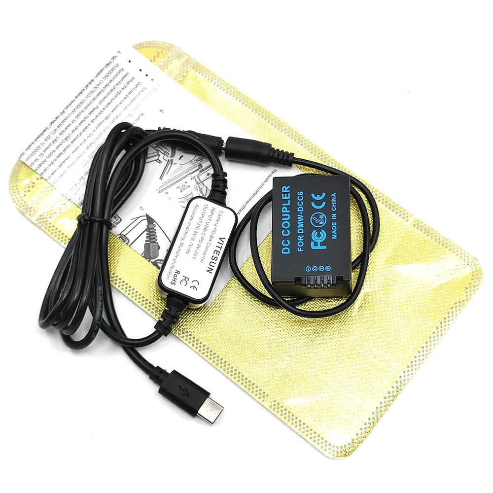 PD USB Type C Power Cable+DMW-BMB9EBMB9 Dummy Battery DCC6 DC Coupler For Lumix DMC-FZ40K FZ45K FZ47K FZ48K FZ62 FZ72 FZ80 FZ85
PD USB Type C Power Cable+DMW-BMB9EBMB9 Dummy Battery DCC6 DC Coupler For Lumix DMC-FZ40K FZ45K FZ47K FZ48K FZ62 FZ72 FZ80 FZ85