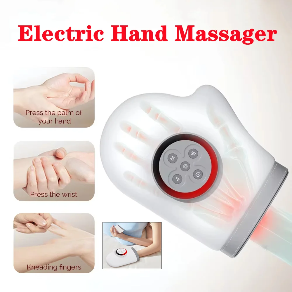 Hand Massager with Heat Compression Carpal Tunnel Wrist Finger Massagers Kneading Rollers Electric Portable Vibrating Gloves
Hand Massager with Heat Compression Carpal Tunnel Wrist Finger Massagers Kneading Rollers Electric Portable Vibrating Gloves