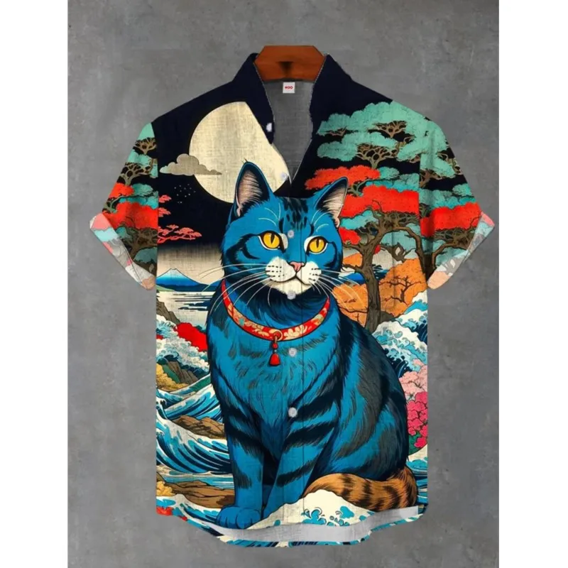 2025 Men's Linen Casual Shirt Fashionable Wave Printed Harajuku Shirts Summer Holiday Party Hawaiian Shirt Men's Style
2025 Men's Linen Casual Shirt Fashionable Wave Printed Harajuku Shirts Summer Holiday Party Hawaiian Shirt Men's Style