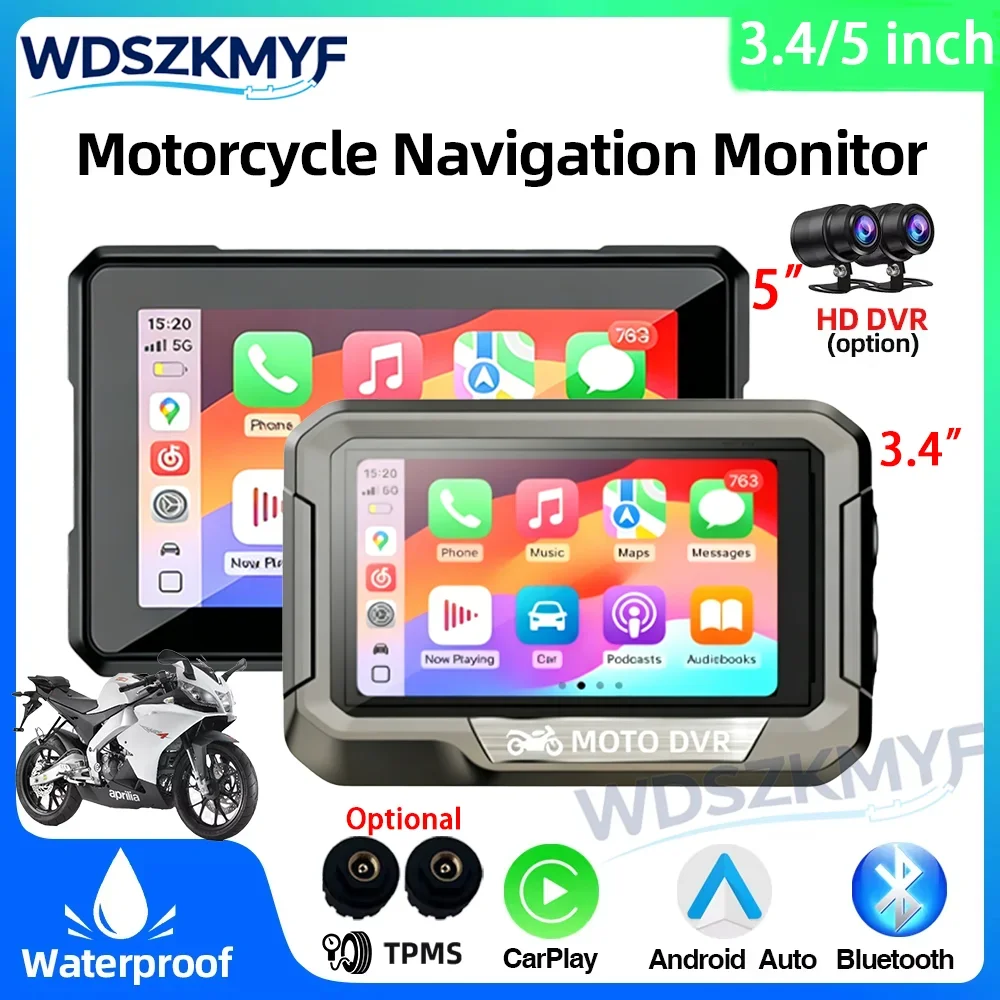 3.4/5.0" Wireless CarPlay and Android Auto TPMS Optiona Portable Dashboard GPS Motorcycle Navigation Display Screen Monitor
3.4/5.0" Wireless CarPlay and Android Auto TPMS Optiona Portable Dashboard GPS Motorcycle Navigation Display Screen Monitor