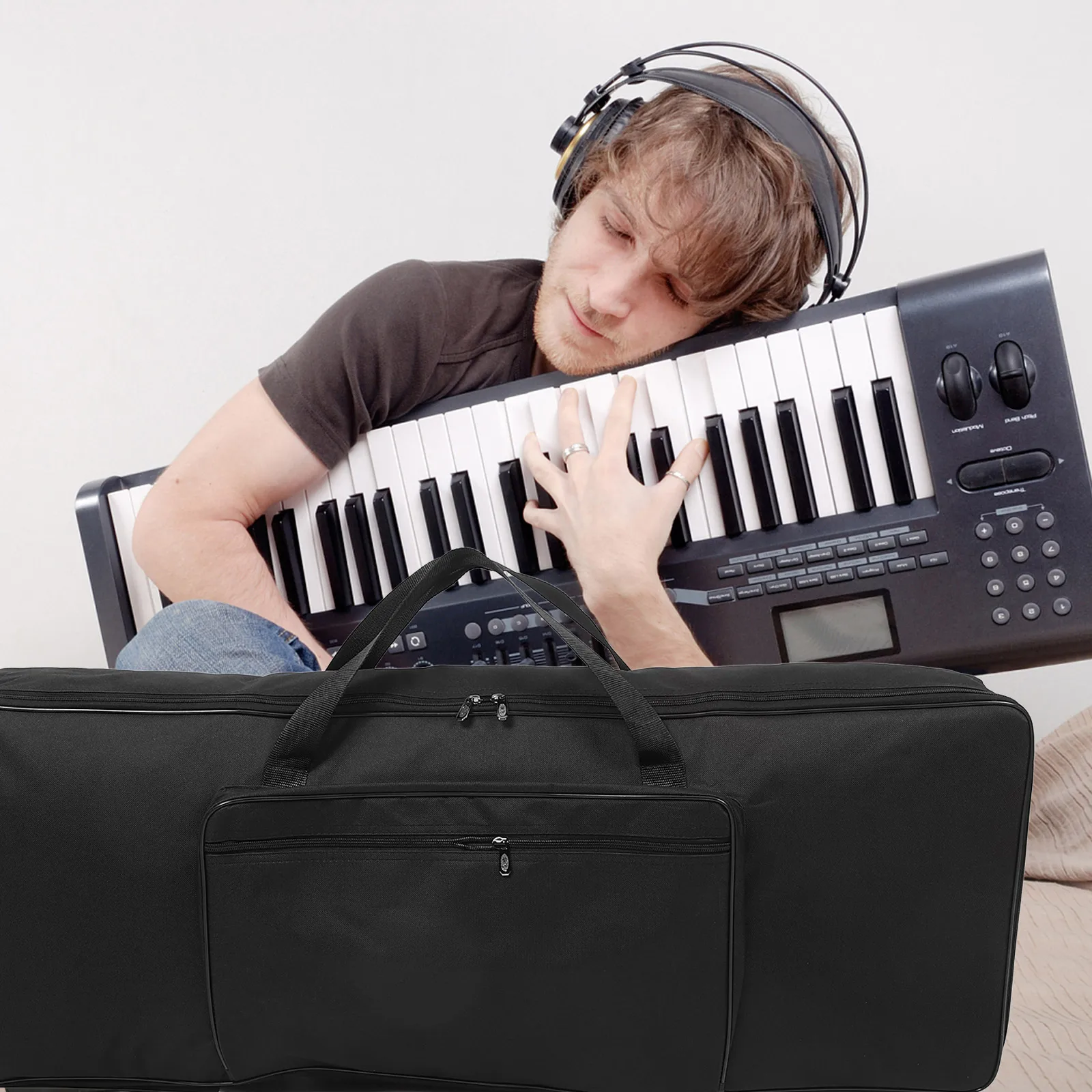 61 Key Keyboard Bag Oxford Cloth Portable Backpack Adjustable Straps Music Storage Pouch Waterproof Cover Outdoor
61 Key Keyboard Bag Oxford Cloth Portable Backpack Adjustable Straps Music Storage Pouch Waterproof Cover Outdoor