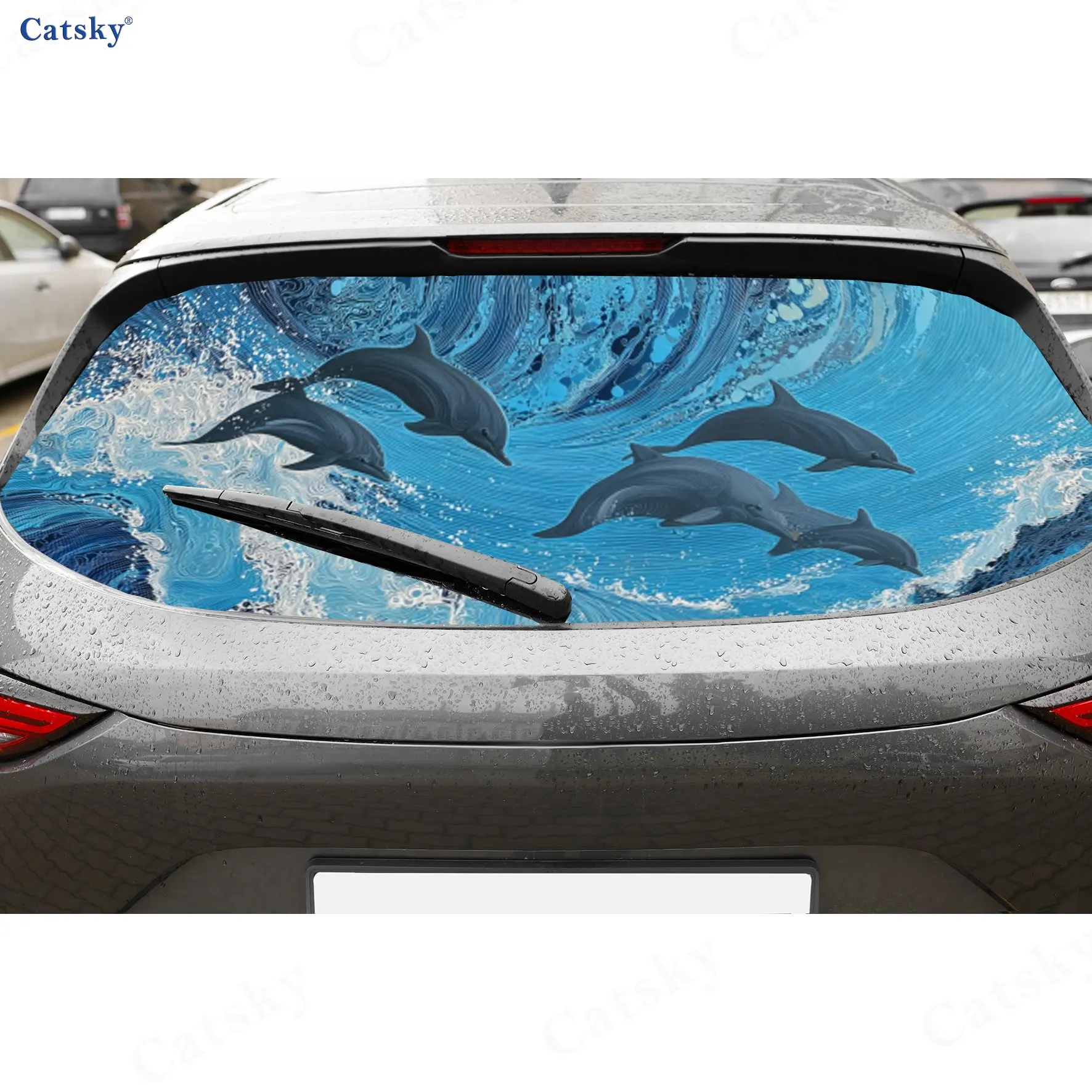 Dolphin Group Wave Ocean Adventure PVC Perforated Car Vinyl Wraps, Durable Car Rear Windshield Sticker, Waterproof Car Rear Wind
Dolphin Group Wave Ocean Adventure PVC Perforated Car Vinyl Wraps, Durable Car Rear Windshield Sticker, Waterproof Car Rear Wind