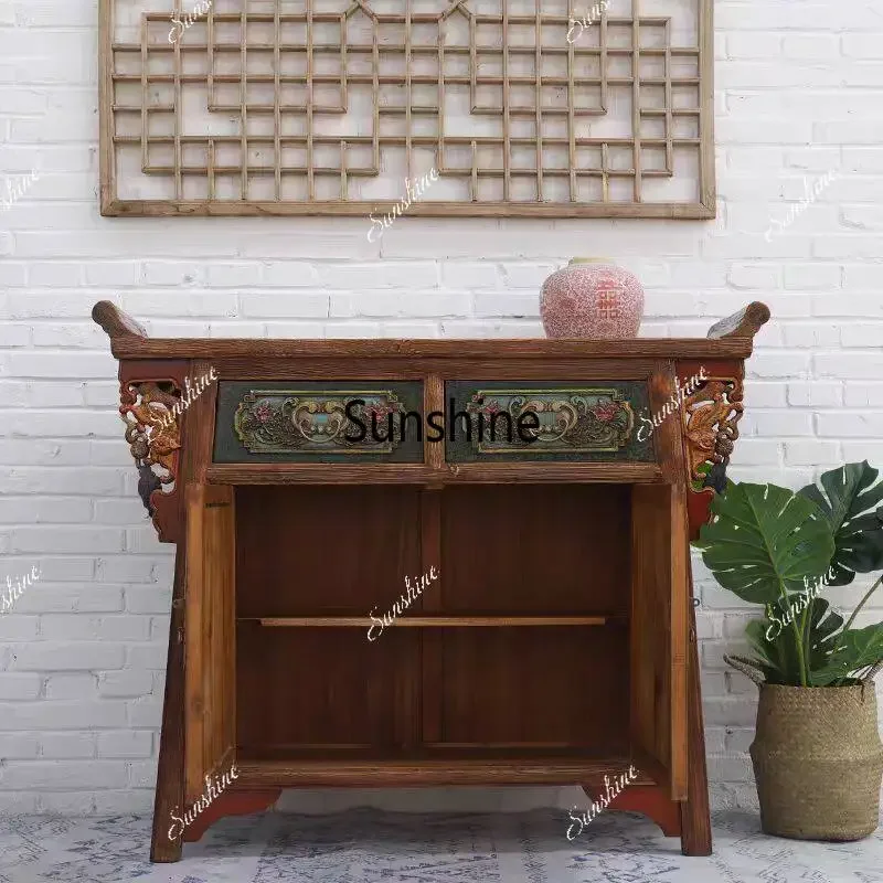 Neoclassical solid wood shoe cabinet painted warped head carved table
Neoclassical solid wood shoe cabinet painted warped head carved table