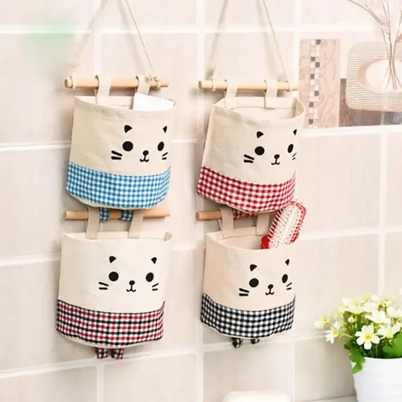 Home Kitchen Door Wall Hanging Organizer Pocket Bag Sundries Storage Holder Cat Decor Cotton Flax Wall Pouch with Lanyard
Home Kitchen Door Wall Hanging Organizer Pocket Bag Sundries Storage Holder Cat Decor Cotton Flax Wall Pouch with Lanyard