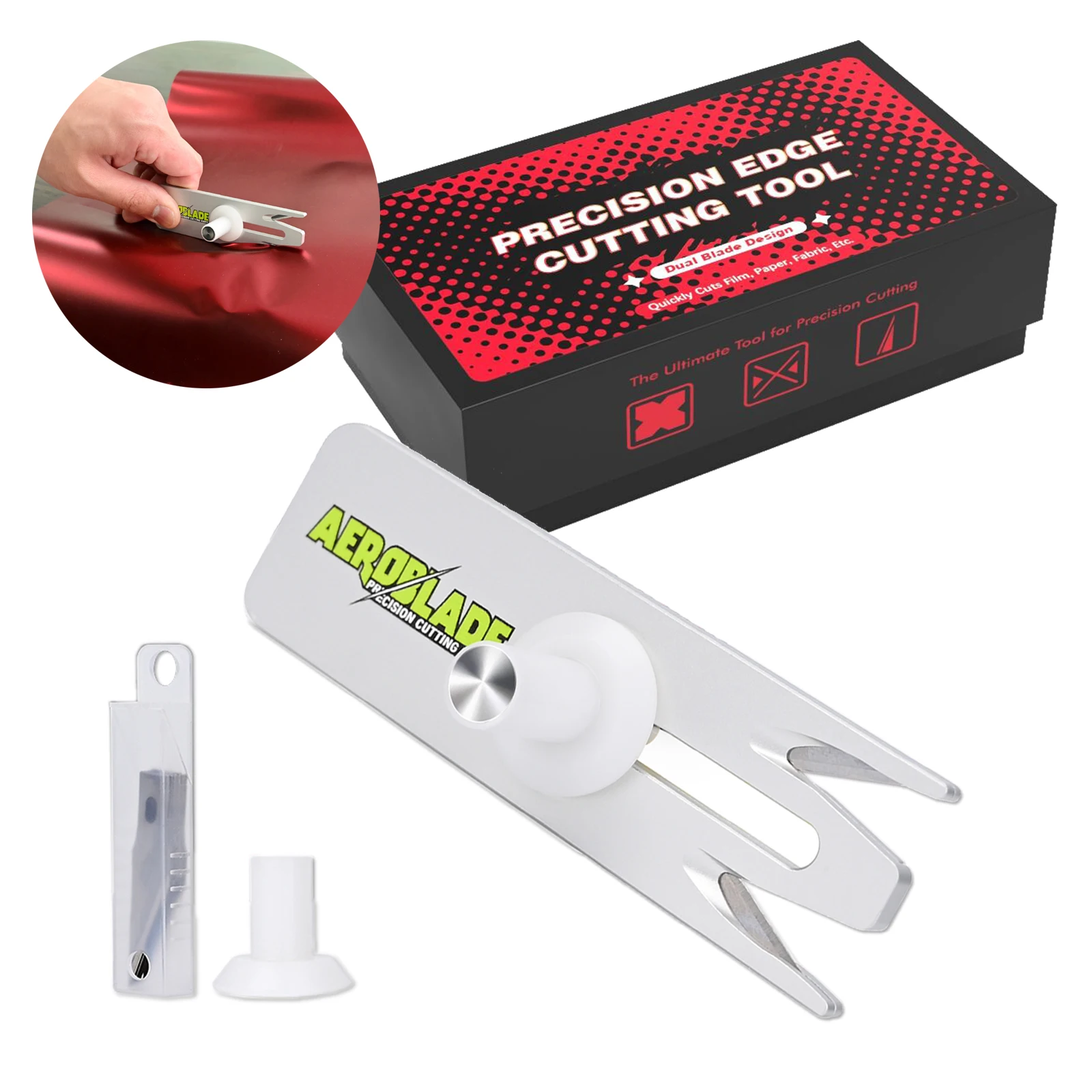 EHDIS Car Covering Body Film Curved Edge Trimming Squeegee With Precise Cutting Double-Blades Tinting Vinyl Wraps Knife Cutter
EHDIS Car Covering Body Film Curved Edge Trimming Squeegee With Precise Cutting Double-Blades Tinting Vinyl Wraps Knife Cutter
