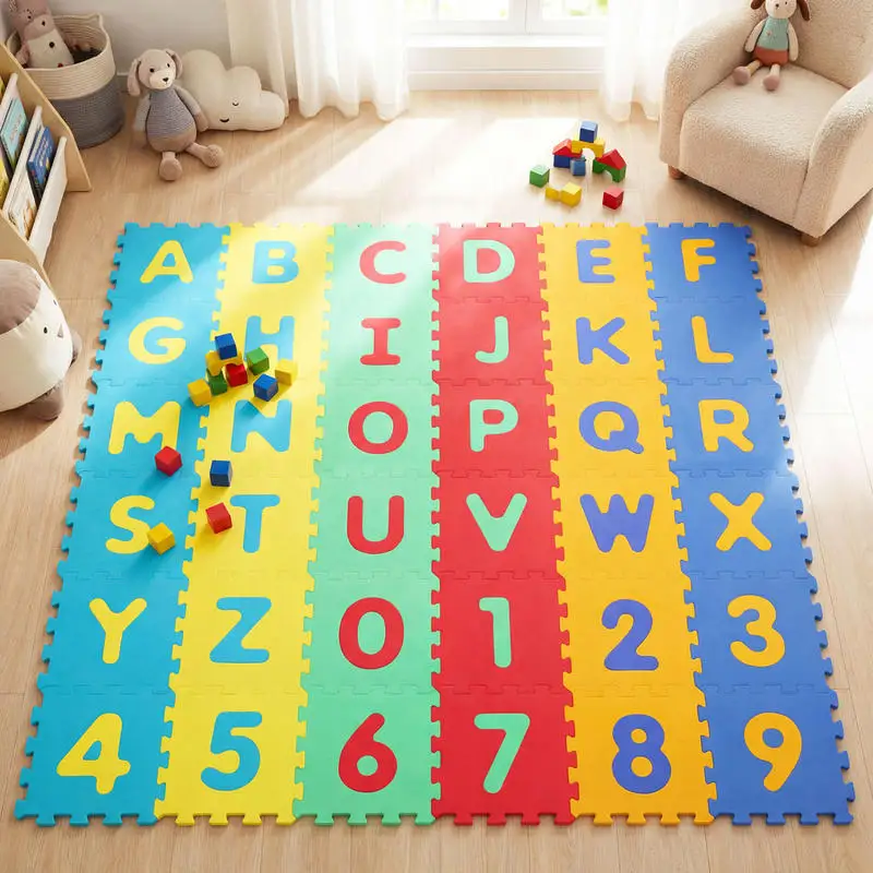 36-Piece Interlocking Baby Puzzle Floor Tiles with Educational Alphabet
36-Piece Interlocking Baby Puzzle Floor Tiles with Educational Alphabet
