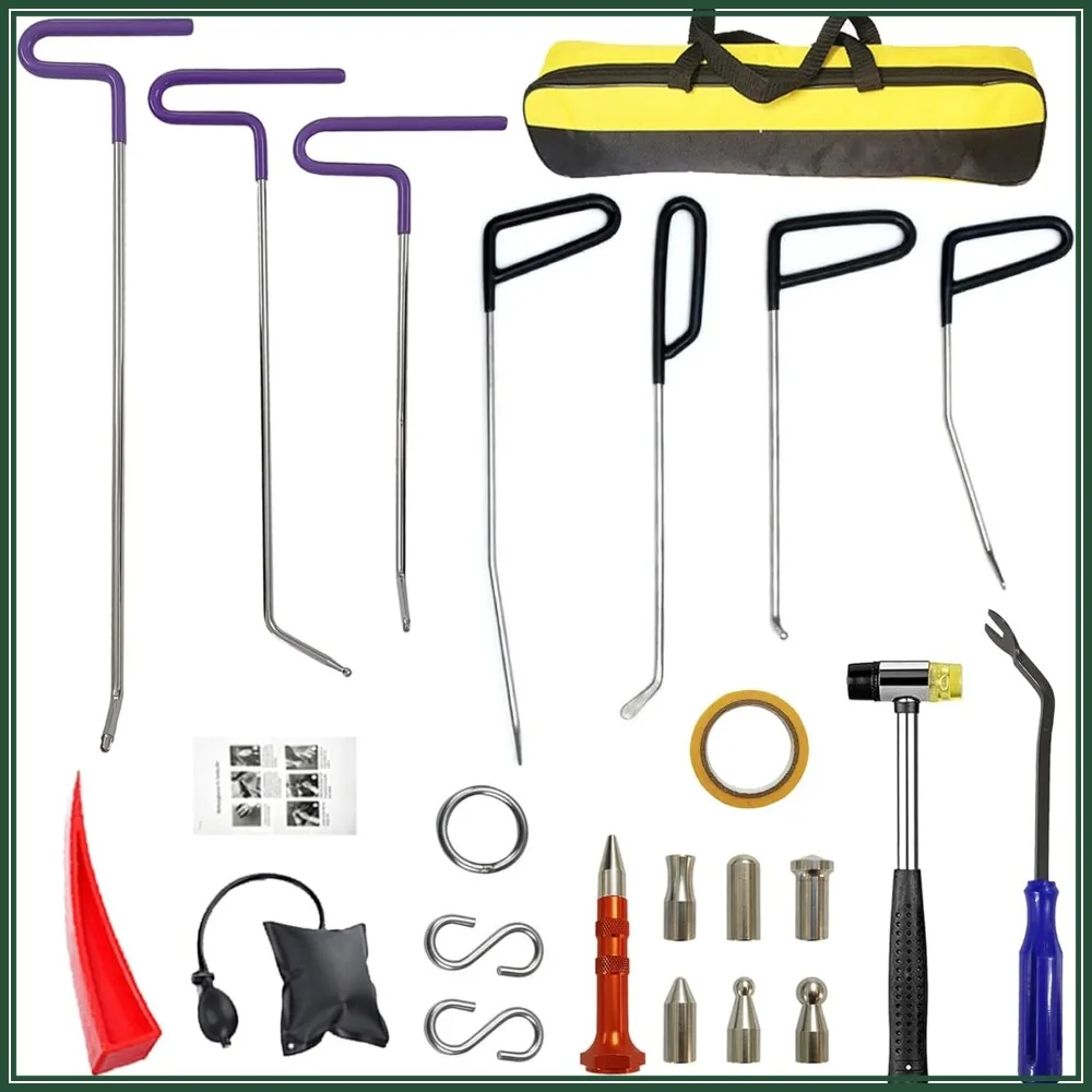 22 Pcs Car Dent Repair Rods, Hard Spring Steel Dent Removal Tool for Minor Dents, Door Dings, Hail Damage, Linear & Large Dent
22 Pcs Car Dent Repair Rods, Hard Spring Steel Dent Removal Tool for Minor Dents, Door Dings, Hail Damage, Linear & Large Dent
