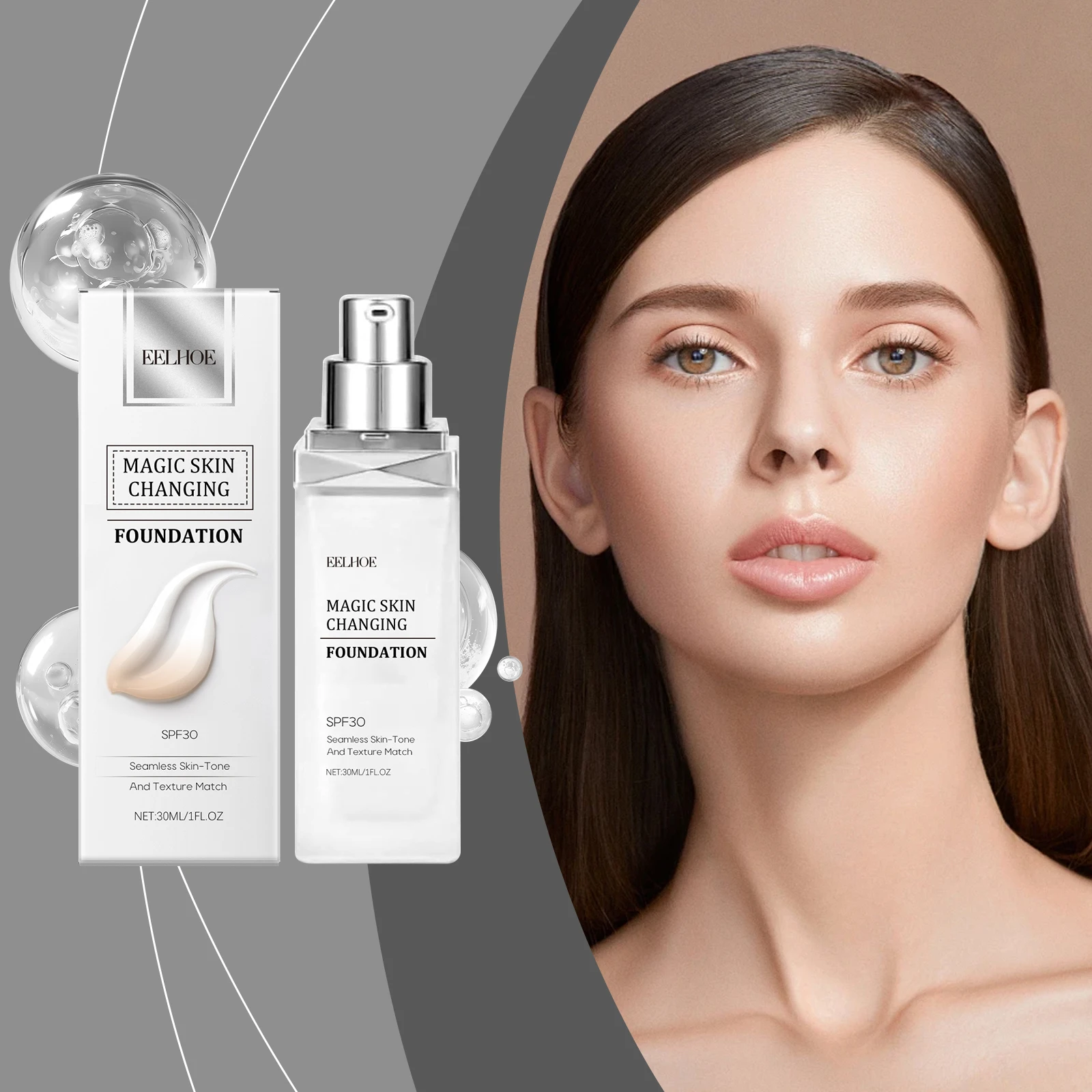Temperature-changing long-lasting foundation liquid, lightweight, moisturizing, clear and brightens the skin, long-lasting matte
Temperature-changing long-lasting foundation liquid, lightweight, moisturizing, clear and brightens the skin, long-lasting matte