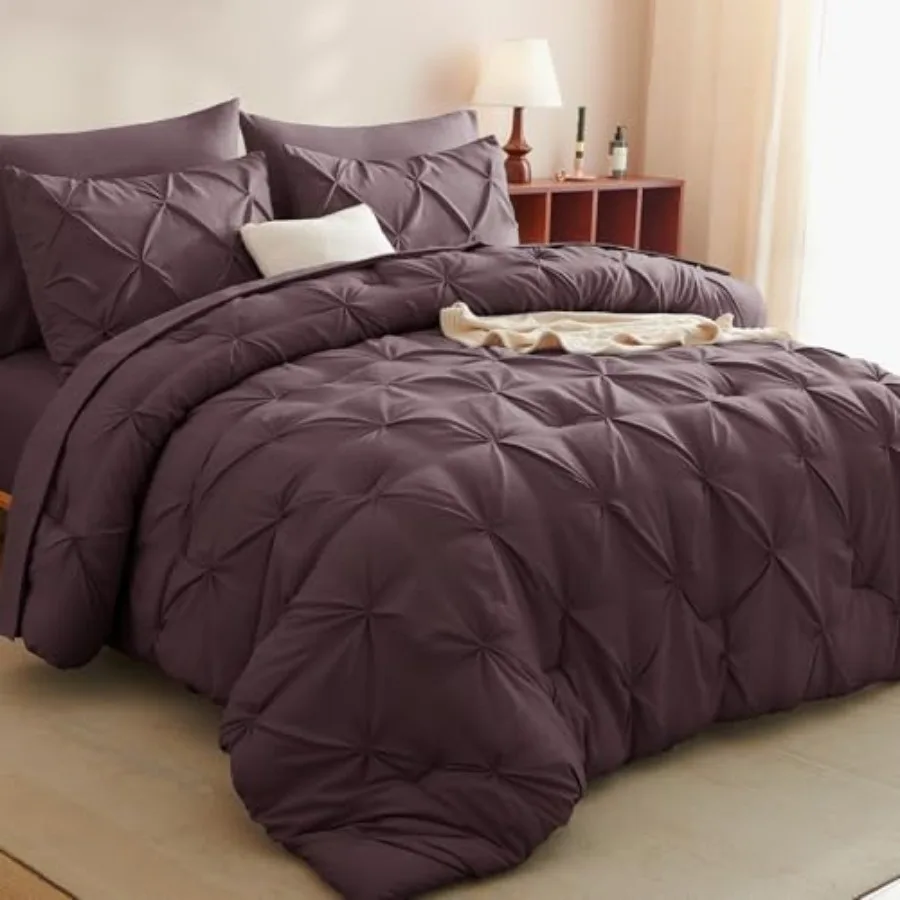 Comforter Set, 7 Pieces Pintuck Bed in A Bag, Premium Comforter Size, Pinch Pleat Bedding Sets with Comforter, Sheets, Pillowca
Comforter Set, 7 Pieces Pintuck Bed in A Bag, Premium Comforter Size, Pinch Pleat Bedding Sets with Comforter, Sheets, Pillowca