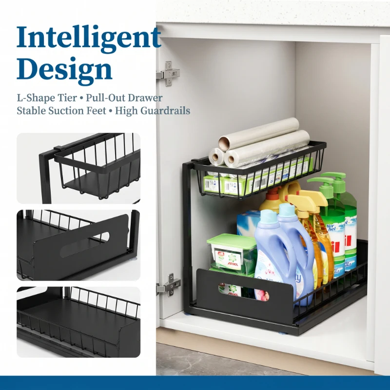 Expandable Pull Out Double Layer Under Sink Organizer Basket Kitchen Cabinet Space Saving Storage
Expandable Pull Out Double Layer Under Sink Organizer Basket Kitchen Cabinet Space Saving Storage