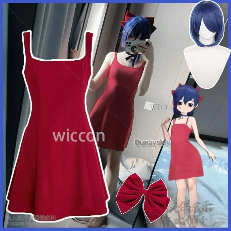 Аниме Мита игра MiSide косплей LittleChildhood костюм красное платье Лолита парики с бантом на Хэллоуин Рождество по индивидуальному заказу 
Аниме Мита игра MiSide косплей LittleChildhood костюм красное платье Лолита парики с бантом на Хэллоуин Рождество по индивидуальному заказу