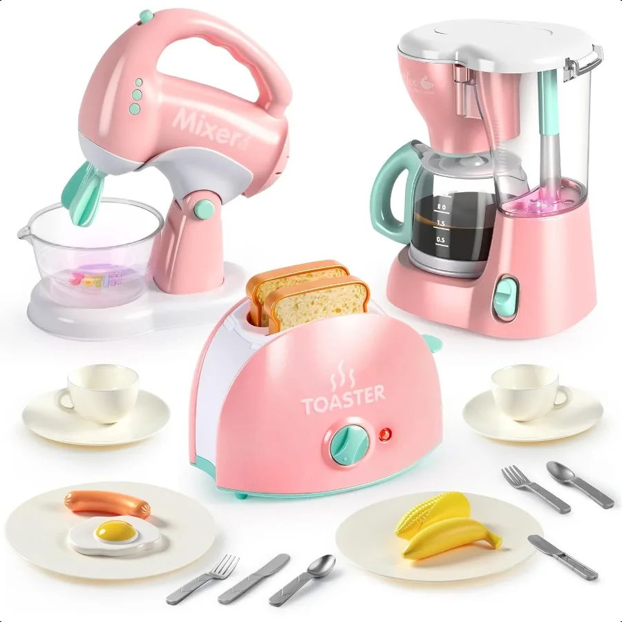 Joyin Play Kitchen Toys Pretend and Play Food Kitchen Accories Girls Toy with Coffee Maker Mixer Toaster with Realistic Lights
Joyin Play Kitchen Toys Pretend and Play Food Kitchen Accories Girls Toy with Coffee Maker Mixer Toaster with Realistic Lights