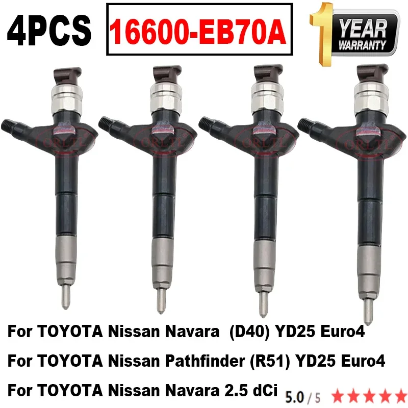 4 PCS 16600-EB70A Diesel Injector Assembly 16600EB70A 16600 EB70A For TOYOTA Nissan YD25 Navara & Pathfinder R50 2006 UP 2.5L
4 PCS 16600-EB70A Diesel Injector Assembly 16600EB70A 16600 EB70A For TOYOTA Nissan YD25 Navara & Pathfinder R50 2006 UP 2.5L