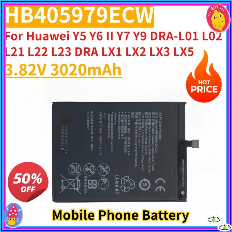 Новый сменный аккумулятор для телефона 3,82 В 3020 мАч HB405979ECW для Huawei Y5 Y6 II Y7 Y9 DRA-L01 L02 L21 L22 L23 DRA LX1 LX2 LX3 LX5 
Новый сменный аккумулятор для телефона 3,82 В 3020 мАч HB405979ECW для Huawei Y5 Y6 II Y7 Y9 DRA-L01 L02 L21 L22 L23 DRA LX1 LX2 LX3 LX5