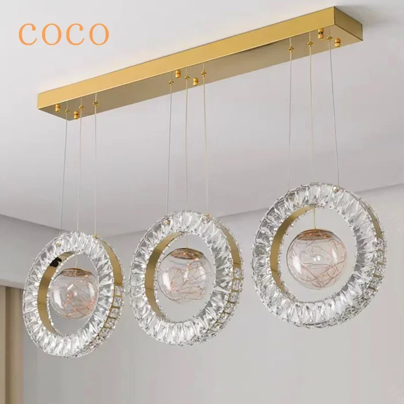 Modern decoration Pendant LED lights luxury crystal living room chandelier dining room Pendant lamp ceiling indoor lighting 
Modern decoration Pendant LED lights luxury crystal living room chandelier dining room Pendant lamp ceiling indoor lighting
