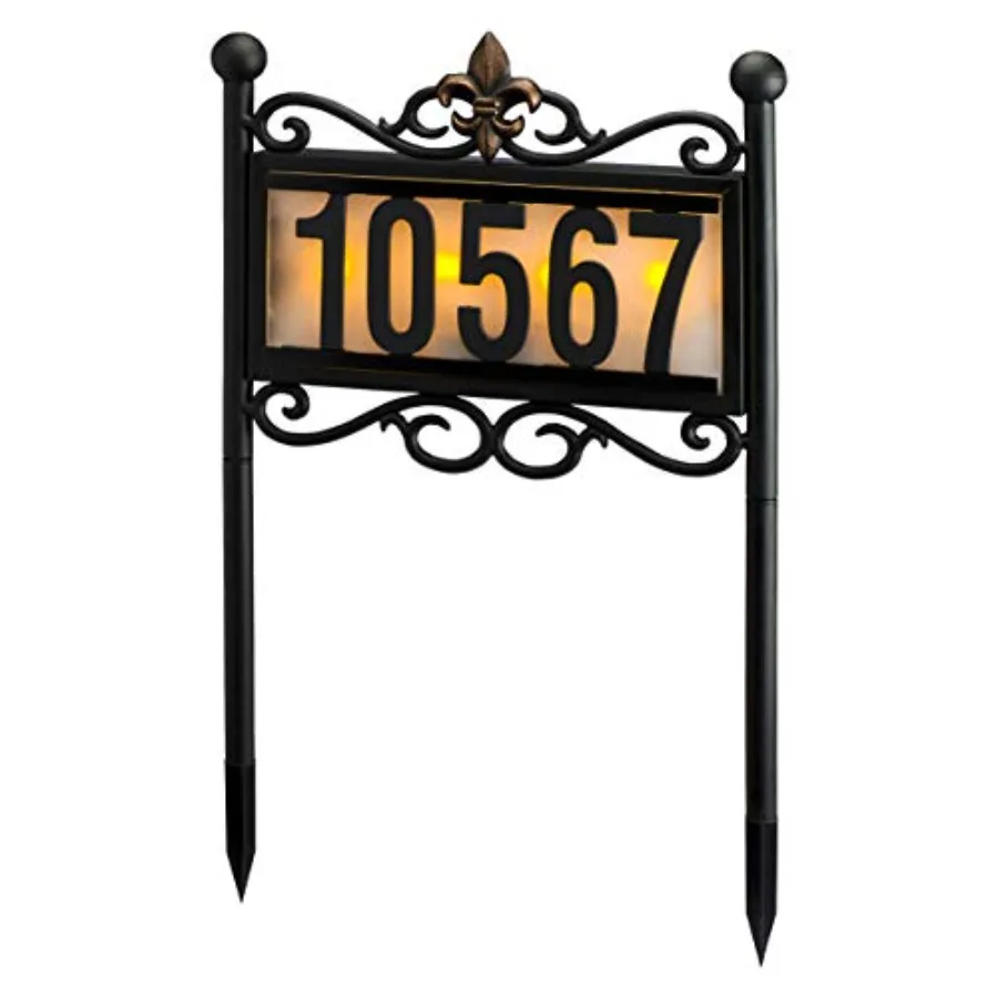 Natures Mark Solar Power Lighted House Numbers Address Stake Sign - LED Illuminated Outdoor Metal Light Up House Number Sign De
Natures Mark Solar Power Lighted House Numbers Address Stake Sign - LED Illuminated Outdoor Metal Light Up House Number Sign De