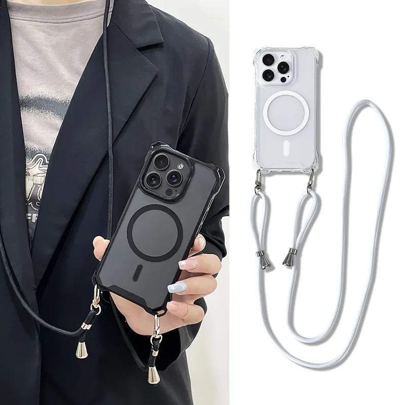 For Magsafe Magnetic Wireless Charge Case For iPhone 17 Air 16 11 12 14 13 15 Pro Max Transparent Crossbody Cord Lanyard Covers
For Magsafe Magnetic Wireless Charge Case For iPhone 17 Air 16 11 12 14 13 15 Pro Max Transparent Crossbody Cord Lanyard Covers