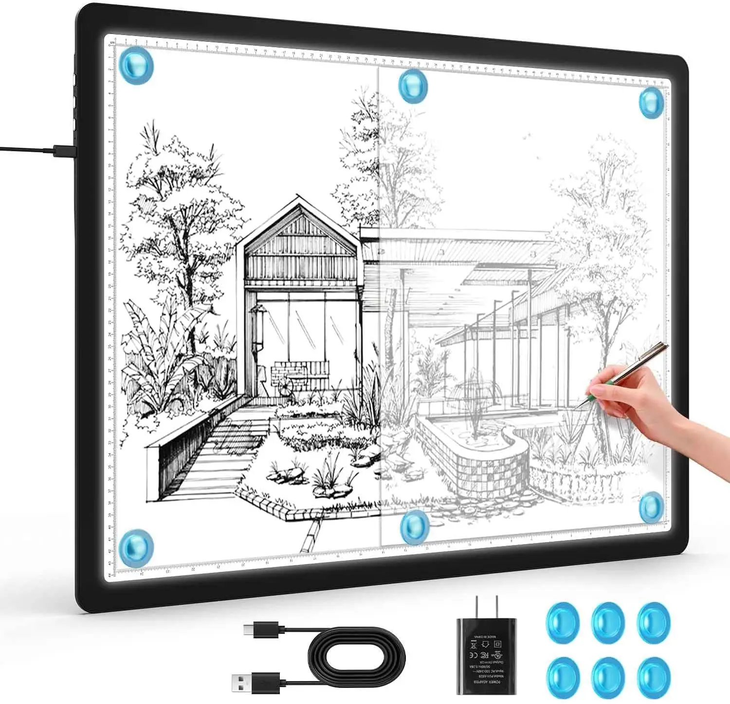 A2 Artist Tracing Light Box, Large Magnetic Light Pad with Physical Buttons & Adapter, 3-Color Dimmable Bright Light Board for
A2 Artist Tracing Light Box, Large Magnetic Light Pad with Physical Buttons & Adapter, 3-Color Dimmable Bright Light Board for