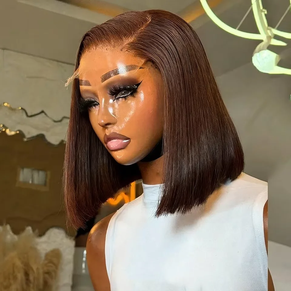 250% Density Bob Wigs Bone Straight 13x4 Hd Lace Front Human Hair Wigs Bleached #4 Dark Chocolate Brown Straight Short Bob Wig
250% Density Bob Wigs Bone Straight 13x4 Hd Lace Front Human Hair Wigs Bleached #4 Dark Chocolate Brown Straight Short Bob Wig