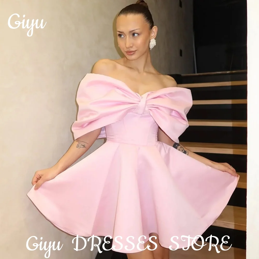 Giyu Cute Pink Short Prom Dress Off Shoulder Bow Collar Backless Mini Length Above Knee Birthday Party Dress Summer Dresses 2025
Giyu Cute Pink Short Prom Dress Off Shoulder Bow Collar Backless Mini Length Above Knee Birthday Party Dress Summer Dresses 2025