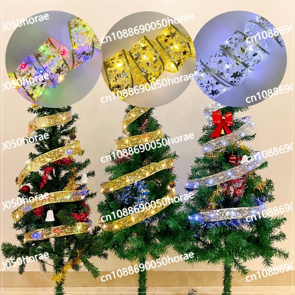 Christmas Tree Ribbon Lights Double Ribbon Glowing Bows Christmas Ribbon with LED Christmas Lights
Christmas Tree Ribbon Lights Double Ribbon Glowing Bows Christmas Ribbon with LED Christmas Lights