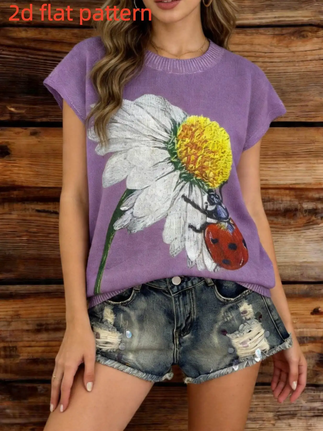 Printed Design - Nottextured Spring/Summer Fashion New Pullover Round Neck Sleeveless Women's Top with Floral Pattern Flat Digital Print Trendy Women's Clothing Ladies' Top
Printed Design - Nottextured Spring/Summer Fashion New Pullover Round Neck Sleeveless Women's Top with Floral Pattern Flat Digital Print Trendy Women's Clothing Ladies' Top