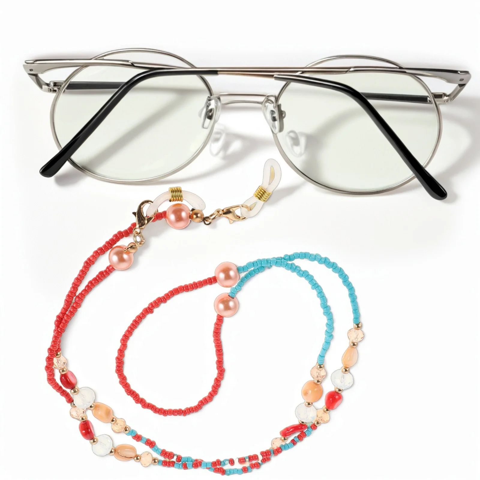 Colorful Beaded Eyeglass Chain Lightweight Anti Slip Glasses Retainer Strap for Women Sunglasses Eyewear Accessory 
Colorful Beaded Eyeglass Chain Lightweight Anti Slip Glasses Retainer Strap for Women Sunglasses Eyewear Accessory