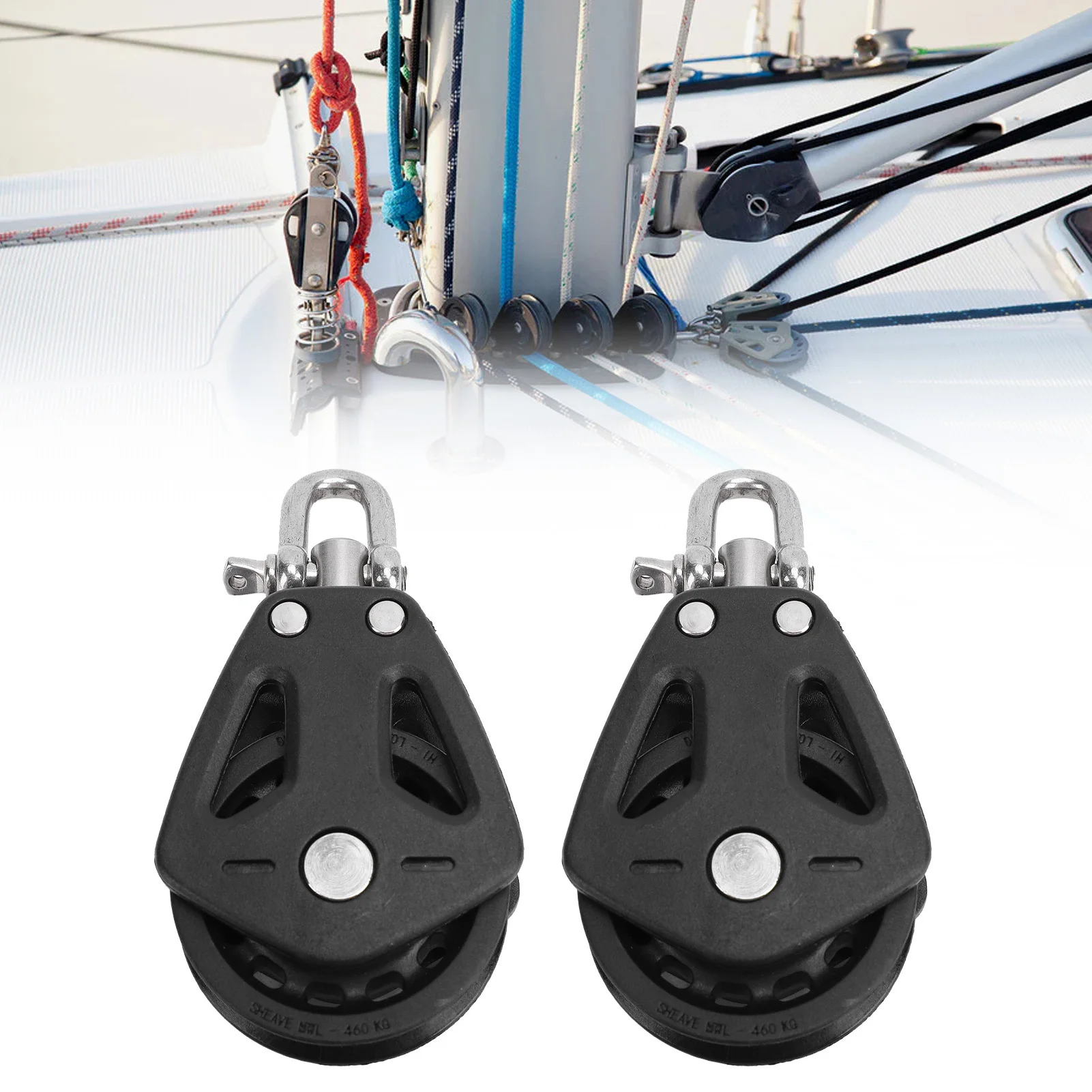 2PCS Marine Pulley Block Stainless Steel Nylon Heavy Duty High Load Capacity Universal Single Head Pulley for Sailboat Kayaks
2PCS Marine Pulley Block Stainless Steel Nylon Heavy Duty High Load Capacity Universal Single Head Pulley for Sailboat Kayaks