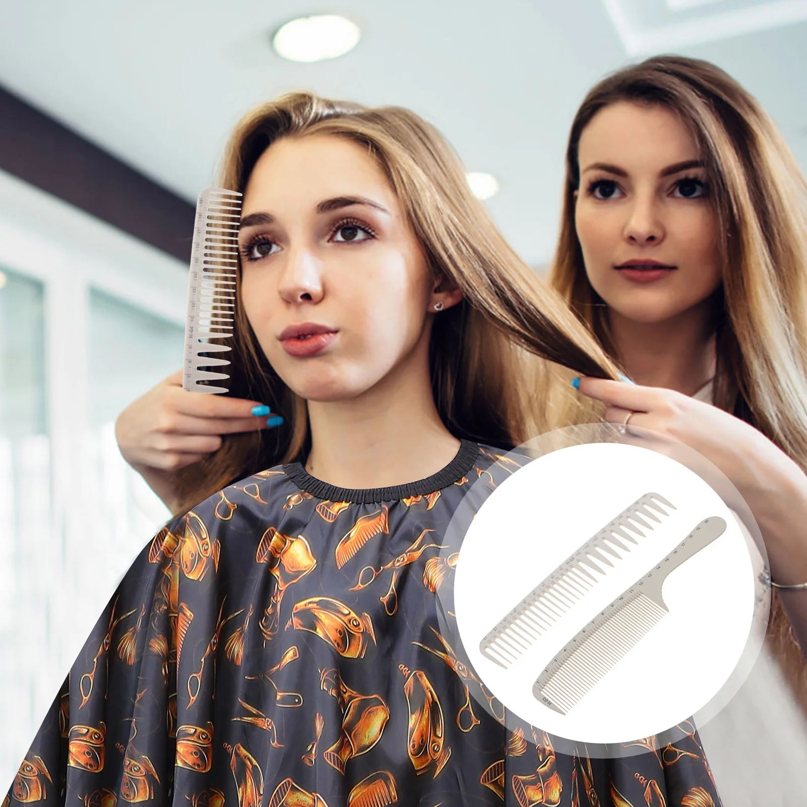 2Pcs Hair Cutting Combs Professional Salon Hairdressing Styling Comb with Scale Anti-Static Heat Resistant Lightweight
2Pcs Hair Cutting Combs Professional Salon Hairdressing Styling Comb with Scale Anti-Static Heat Resistant Lightweight