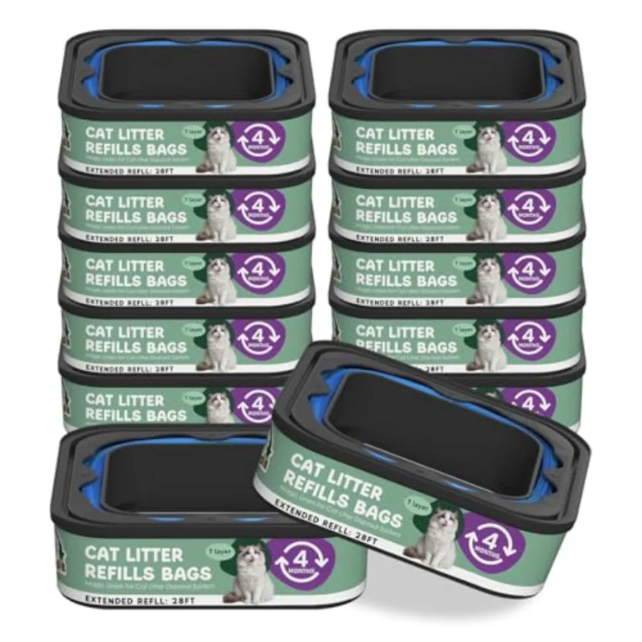 Cat Litter Refill Bags Cartridge 28Feet, Compatible with Litter Cat Genie Standard, Plus, XL, XL+ Pail Refills, 7-Layer Odor Co
Cat Litter Refill Bags Cartridge 28Feet, Compatible with Litter Cat Genie Standard, Plus, XL, XL+ Pail Refills, 7-Layer Odor Co