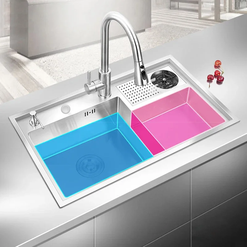 2021 New Cup Rinser Stepped Kitchen Sink 304 Stainless Steel Handmade Brushed Large Size Single Kitchen Cup Rinser Stepped Sinks
2021 New Cup Rinser Stepped Kitchen Sink 304 Stainless Steel Handmade Brushed Large Size Single Kitchen Cup Rinser Stepped Sinks