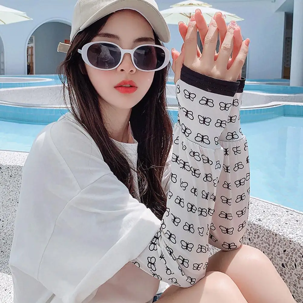 Floral Print Sun Protection Cuffs Ice Silk Anti-sunburn Sleeve Elastic Women Driving UV Protection Arm Sleeves Outdoor Cool Muff
Floral Print Sun Protection Cuffs Ice Silk Anti-sunburn Sleeve Elastic Women Driving UV Protection Arm Sleeves Outdoor Cool Muff