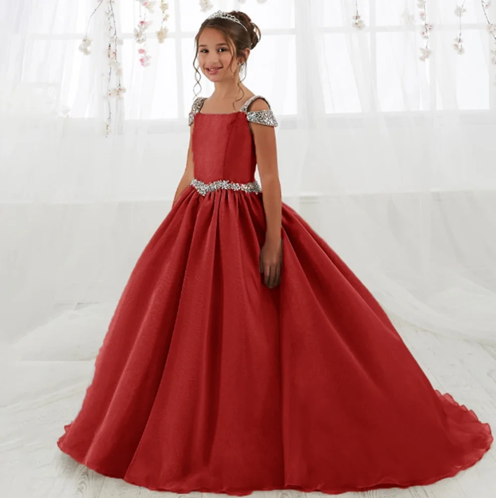 Crystals Strapless Off The Shoulder Pleat Luxury Formal Wedding Party Flower Girl Dress Floor Length First Communion Gown New
Crystals Strapless Off The Shoulder Pleat Luxury Formal Wedding Party Flower Girl Dress Floor Length First Communion Gown New