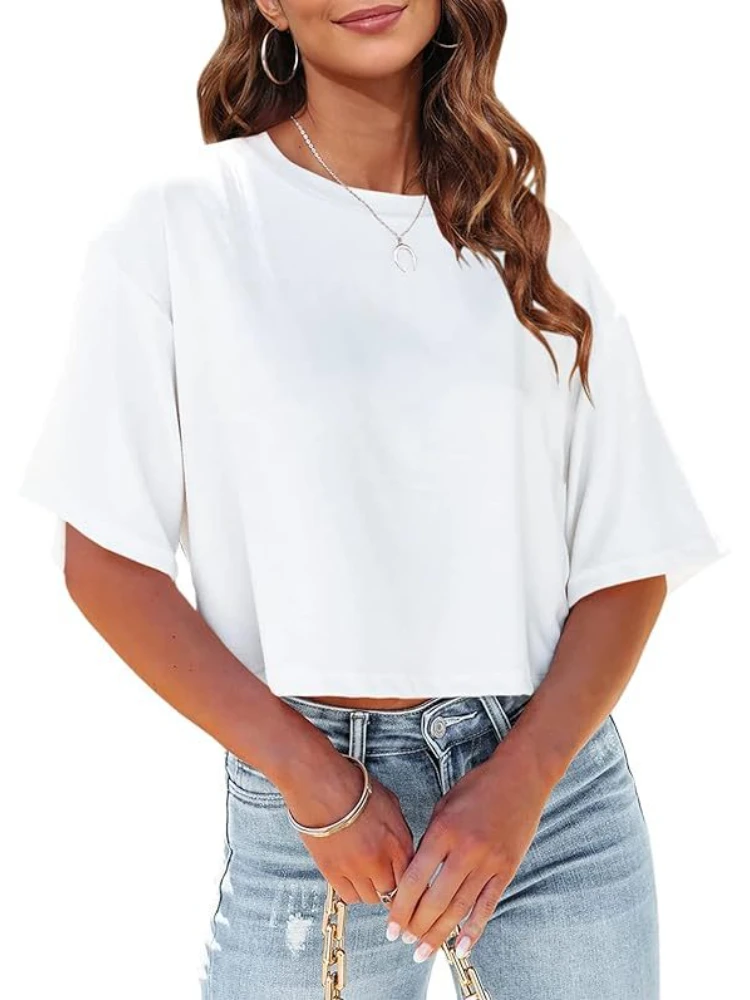 2025Women Short Sleeve Dance Running Clothes Yoga Fitness Crop Top Navel Baring New Sport T-shirt Loose Gym Workout Shirts Cott
2025Women Short Sleeve Dance Running Clothes Yoga Fitness Crop Top Navel Baring New Sport T-shirt Loose Gym Workout Shirts Cott