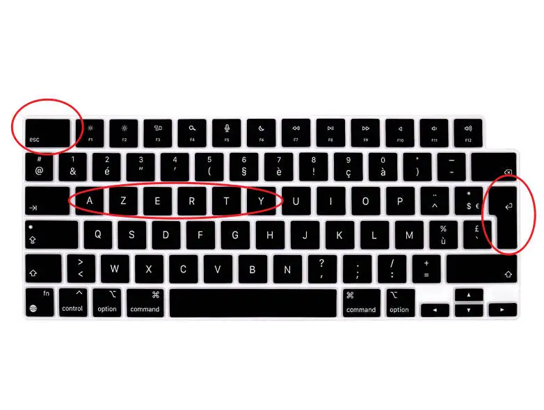French AZERTY France Keyboard Cover Skin for MacBook Pro 14 inch 2021 A2442 M1 Pro/Max & MacBook Pro 16 inch A2445 EU version
French AZERTY France Keyboard Cover Skin for MacBook Pro 14 inch 2021 A2442 M1 Pro/Max & MacBook Pro 16 inch A2445 EU version