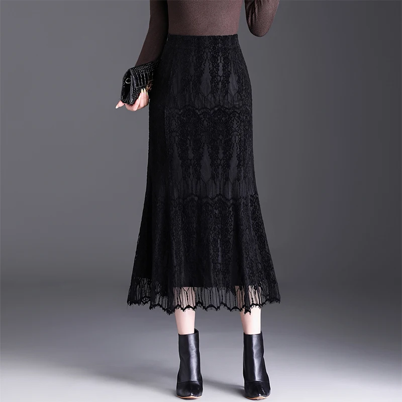 Bla Floing Lace Fi Tail Skirt Women's Autumn Elegance Long High Waist Slimming Dra Meat Covering Bodycon Skirt ves
Bla Floing Lace Fi Tail Skirt Women's Autumn Elegance Long High Waist Slimming Dra Meat Covering Bodycon Skirt ves