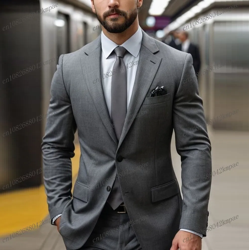 Fashion New Formal Occasion Grey Men Business Suit Groom Groomsman Wedding Party Prom Male Tuxedos 2 Piece Set Blazer Pants
Fashion New Formal Occasion Grey Men Business Suit Groom Groomsman Wedding Party Prom Male Tuxedos 2 Piece Set Blazer Pants