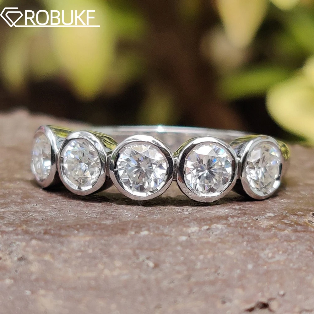 3mm 4mm Round Brilliant Cut Bezel Set Moissanite Engagement Rings for Women 5 Stone Diamond Wedding Band Jewelry S925 Silver GRA
3mm 4mm Round Brilliant Cut Bezel Set Moissanite Engagement Rings for Women 5 Stone Diamond Wedding Band Jewelry S925 Silver GRA
