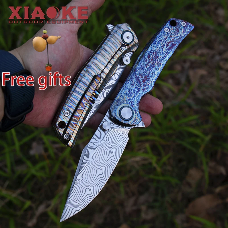 (Rw34+VG10)Damascus Steel Blade, TC4 Titanium Handle Lightning & Fire Pattern Folding Pocket Knife for Outdoor Camping Hunting
(Rw34+VG10)Damascus Steel Blade, TC4 Titanium Handle Lightning & Fire Pattern Folding Pocket Knife for Outdoor Camping Hunting