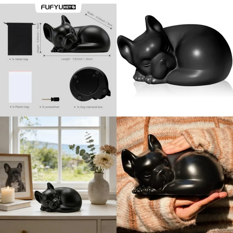 Dog Urn, Dog Urns for Ashes, for Pets Up to 75 Lbs, Sleeping Doggie Pet Memorial Keepsake Funeral Urn for Dogs Ashes, Resin Cre
Dog Urn, Dog Urns for Ashes, for Pets Up to 75 Lbs, Sleeping Doggie Pet Memorial Keepsake Funeral Urn for Dogs Ashes, Resin Cre