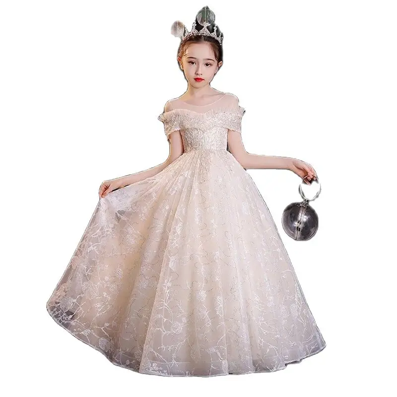 Champagne Sequin Tulle Elegant Girl Party Dress Long Formal Wedding Dress First Communion Clothing Princess Birthday Costume
Champagne Sequin Tulle Elegant Girl Party Dress Long Formal Wedding Dress First Communion Clothing Princess Birthday Costume