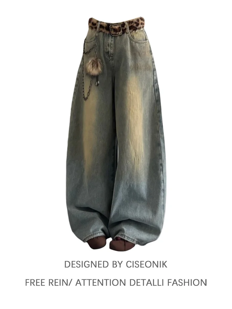 American Style High Street Vintage Washed Wide Leg Jeans Loose Fit Slimming High Waist Long Pants Casual Spring Summer
American Style High Street Vintage Washed Wide Leg Jeans Loose Fit Slimming High Waist Long Pants Casual Spring Summer
