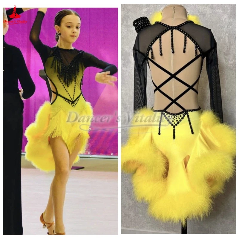 Children and Adolescents Latin Dance Art Examination Professional Competition Dress Customize Adult Chacha Samba Rumba Clothing
Children and Adolescents Latin Dance Art Examination Professional Competition Dress Customize Adult Chacha Samba Rumba Clothing