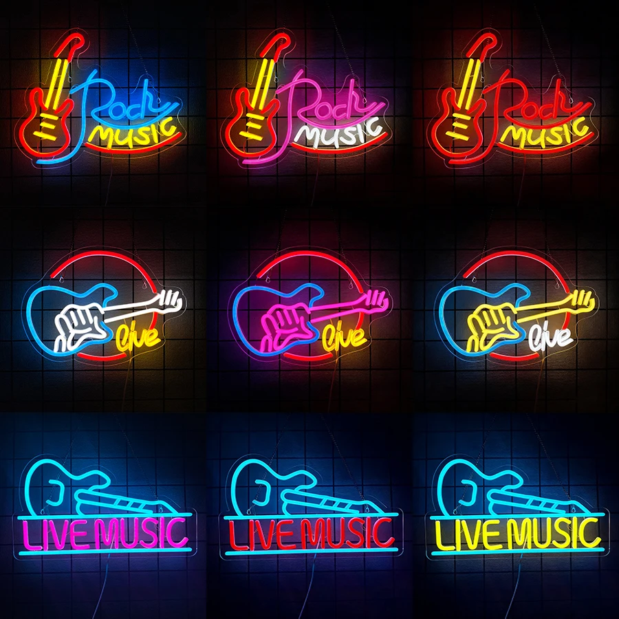 Rock Music Neon Sign Music LED Neon Light Signs for Wall Decor Live Neon Sign for Bedroom Music Studio Man Cave Bar Club Party
Rock Music Neon Sign Music LED Neon Light Signs for Wall Decor Live Neon Sign for Bedroom Music Studio Man Cave Bar Club Party