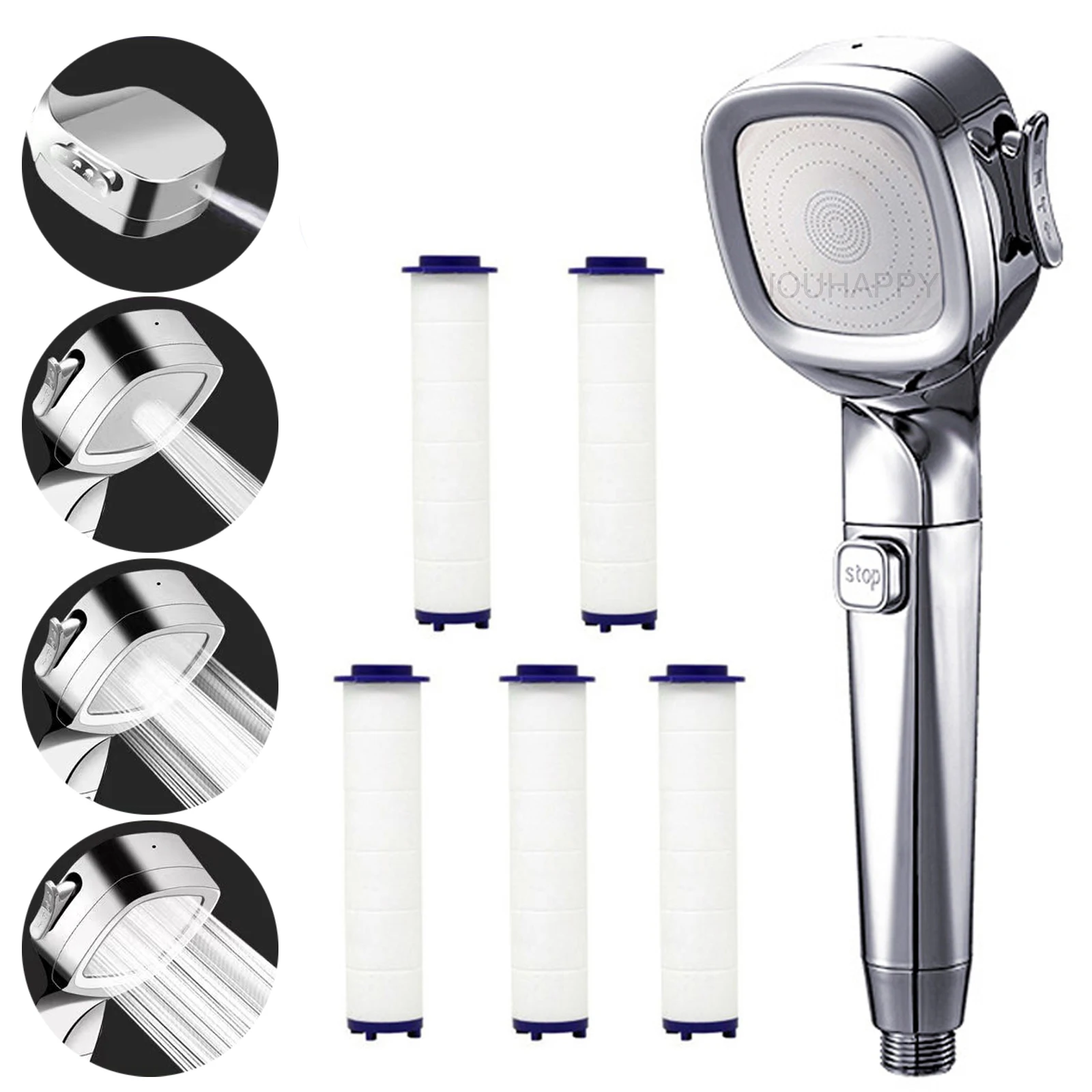 4 Modes High Pressure Shower Head With Switch On Off Button Sprayer Water Saving Adjustable Shower Nozzle Filter For
4 Modes High Pressure Shower Head With Switch On Off Button Sprayer Water Saving Adjustable Shower Nozzle Filter For