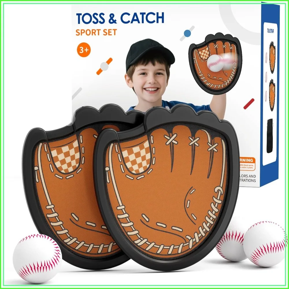Toss and Catch Ball Set, Outdoor Games for Kids Ages 3-12, Sticky Catch Game Toy with 2 Paddles & 3 Balls, Toddler Baseball Glove Set for Beach Yard Camping, Gift for Boys & Girls
Toss and Catch Ball Set, Outdoor Games for Kids Ages 3-12, Sticky Catch Game Toy with 2 Paddles & 3 Balls, Toddler Baseball Glove Set for Beach Yard Camping, Gift for Boys & Girls